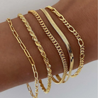 Dainty Gold Bracelet Set for Women, Elegant Timeless Stackable Jewelry Collection