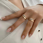 Elegant Adjustable Sparkling Ring - Gold, Silver Options, Breast Cancer Awareness