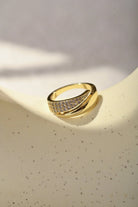 Elegant Adjustable Sparkling Ring - Gold, Silver Options, Breast Cancer Awareness